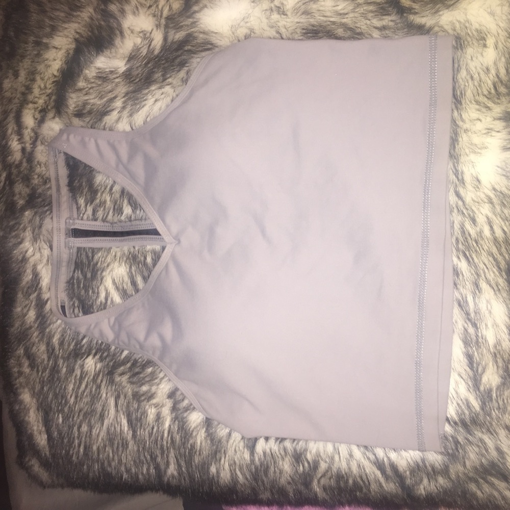 Grey workout crop top