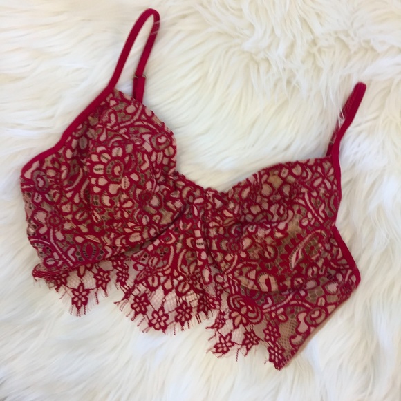 For Love And Lemons Other - For Love and Lemons Skivvies Red Bralette