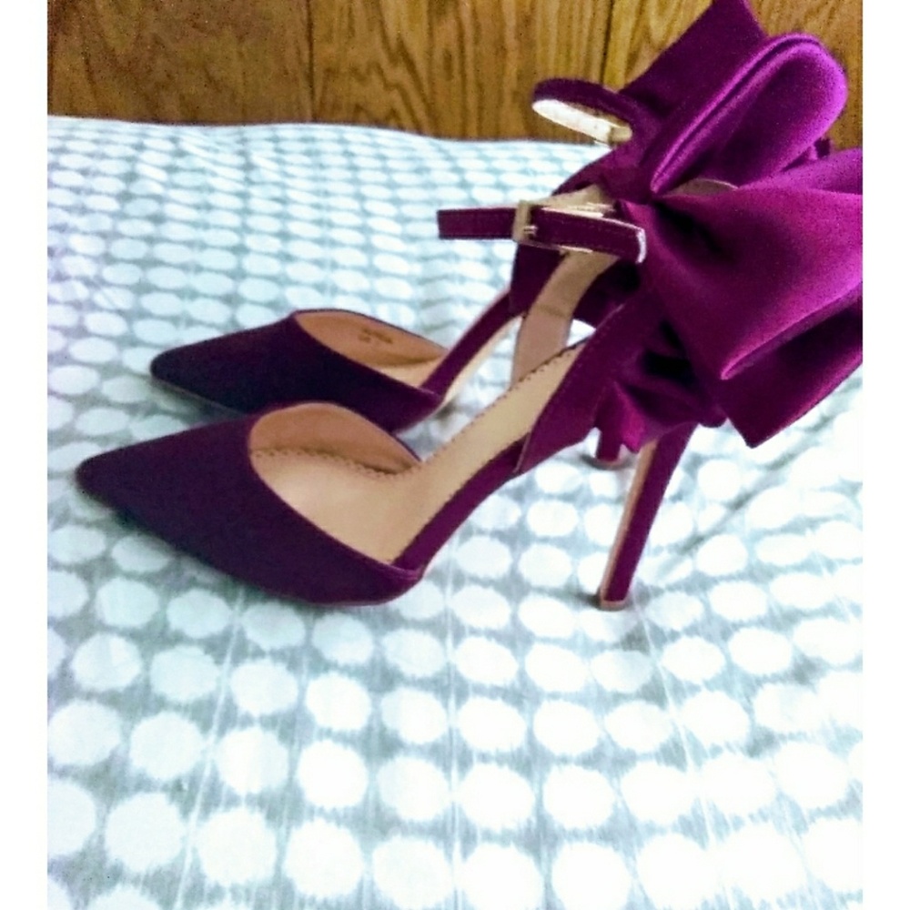 Satin magenta heels