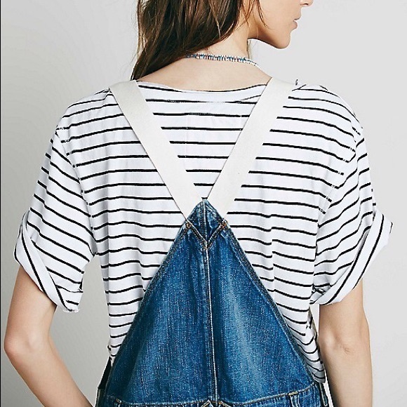 SOLD Free People Denim Overall Shorts - Picture 3 of 6