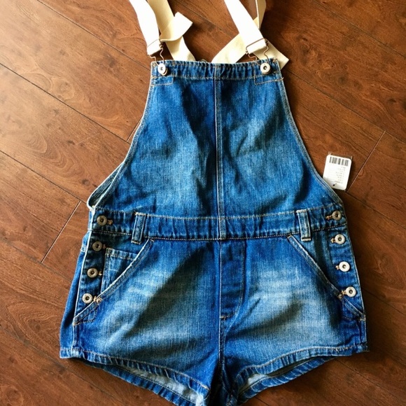 SOLD Free People Denim Overall Shorts - Picture 4 of 6