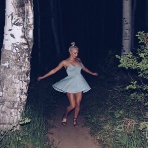 Light blue/darker teal jumper