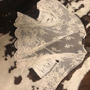 Lace Kimono with Fringe