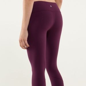 Lululemon Plum Wunder Under Pants Maroon Burgundy