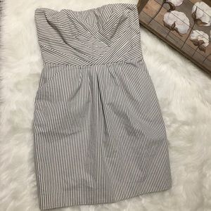 French Connection Gray Strapless Striped Dress 10P French Connection Gray Strapless Striped Dress 10P