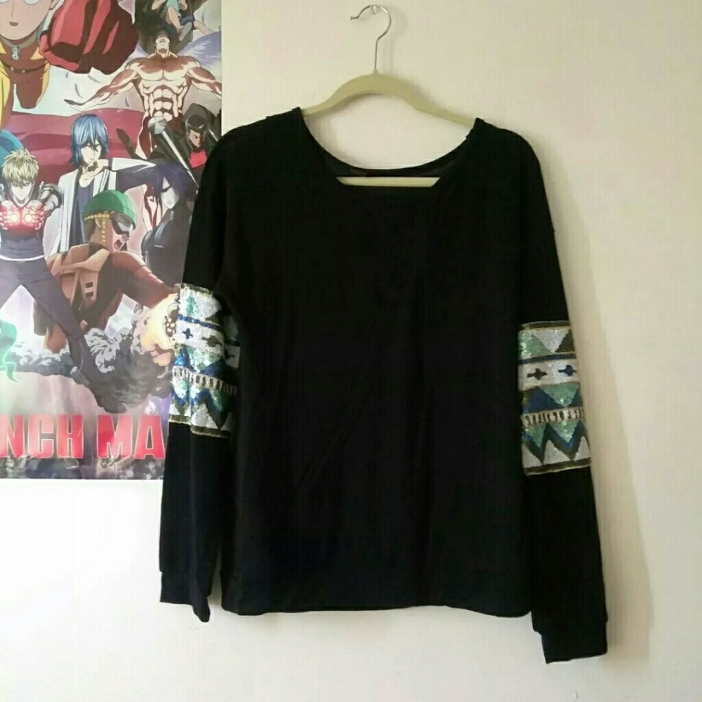 Black Sequin Shirt