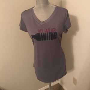 Will Run for Wine active t-shirt