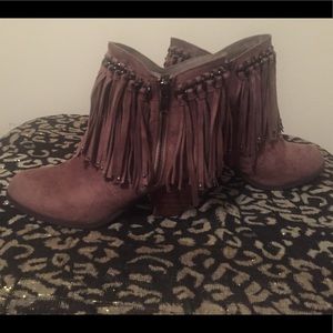 Not Rated suede taupe booties