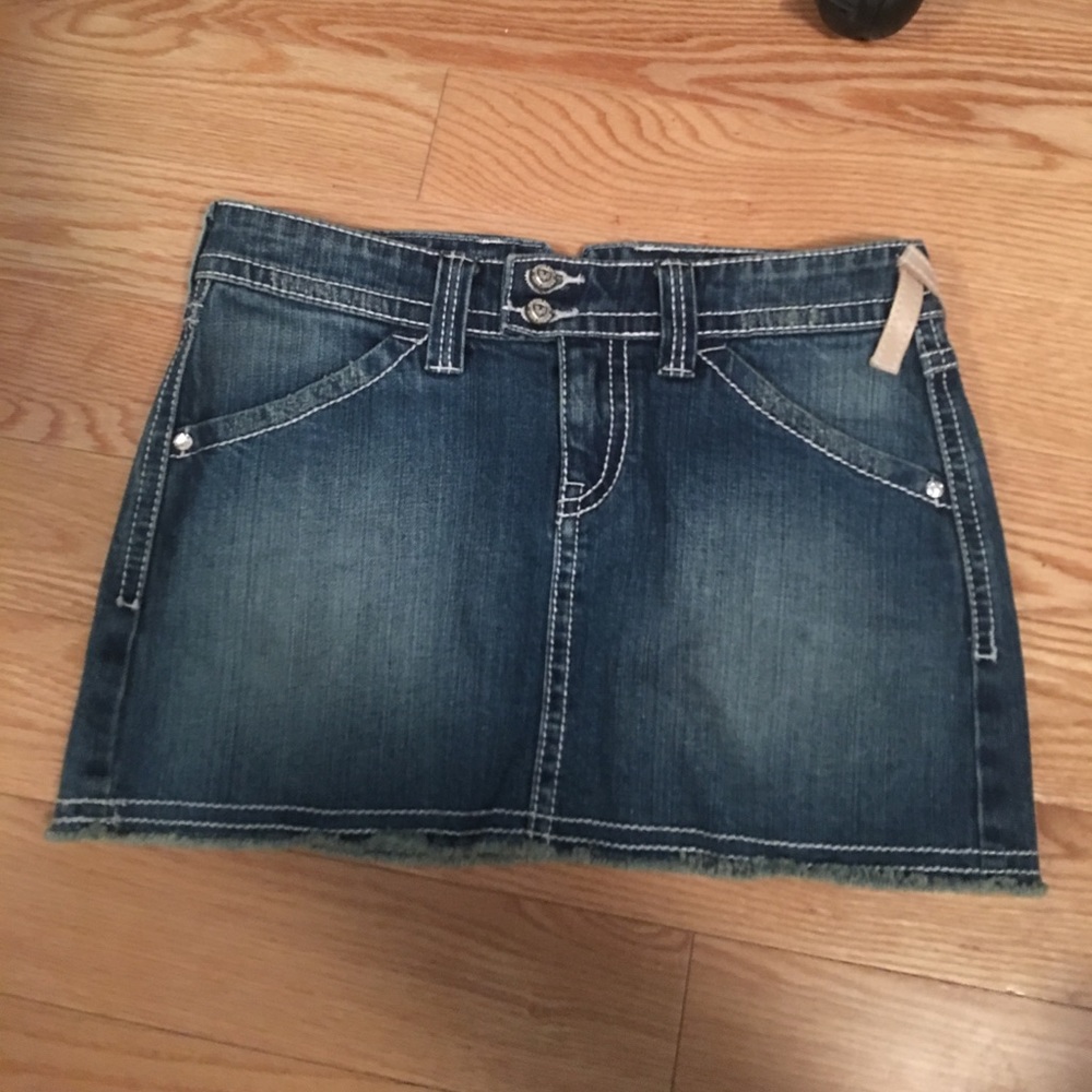 Twisted Heart Denim Jean Skirt