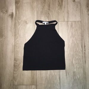 Cage Back High Neck Crop Top