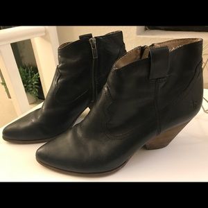 Frye Reina Black Ankle Booties