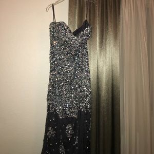 Jovani Crystal Slit Dress