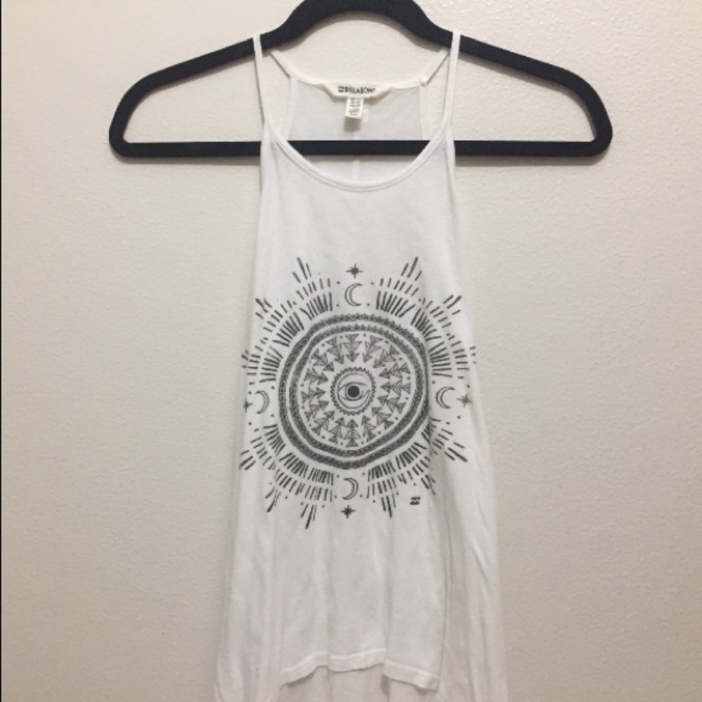 White Boho-like Design Tank Top