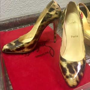 Christian Louboutin patent leather leopard pumps Christian Louboutin patent leather leopard pumps