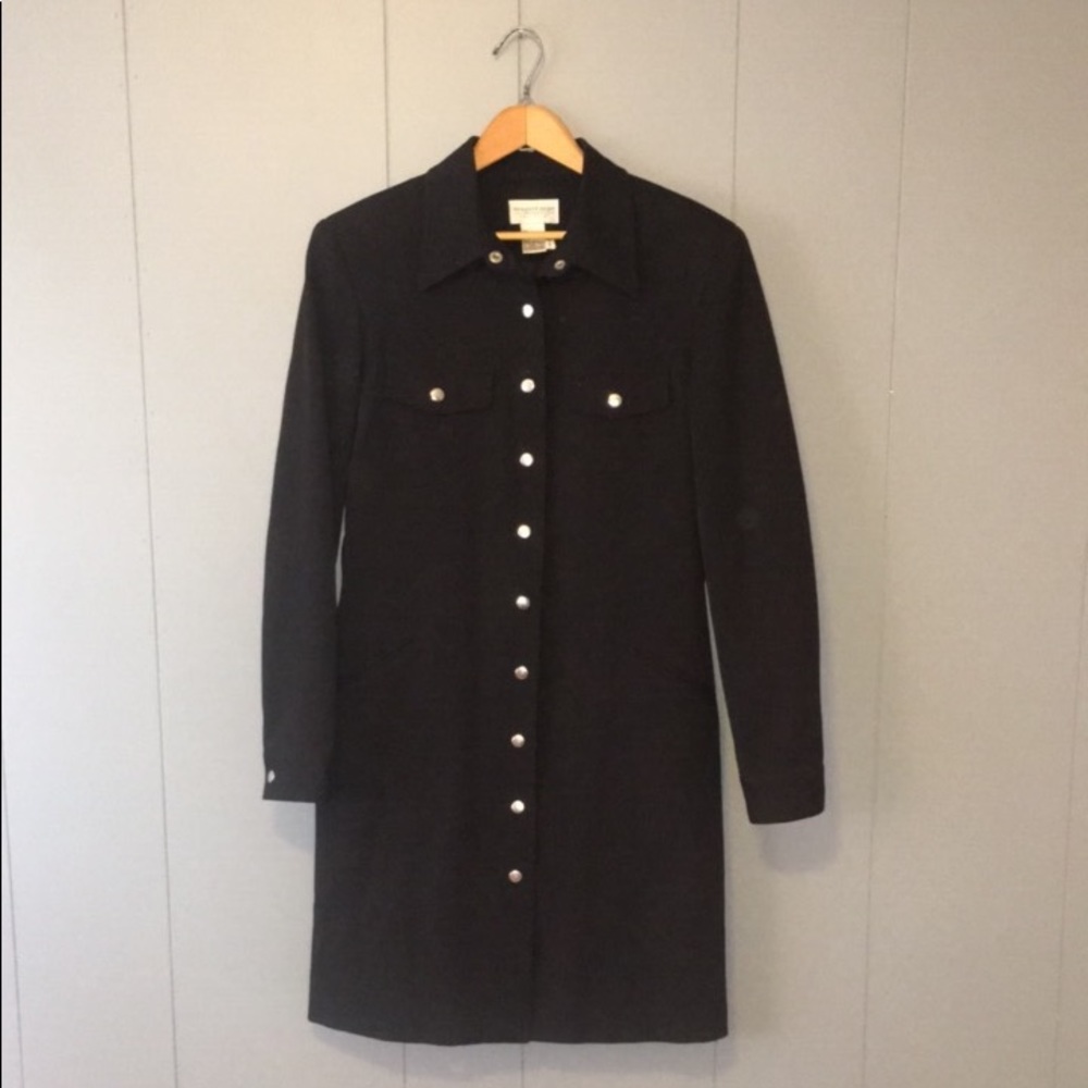 💖 LONG BUTTON DOWN BLACK TRENCH COAT 💖
