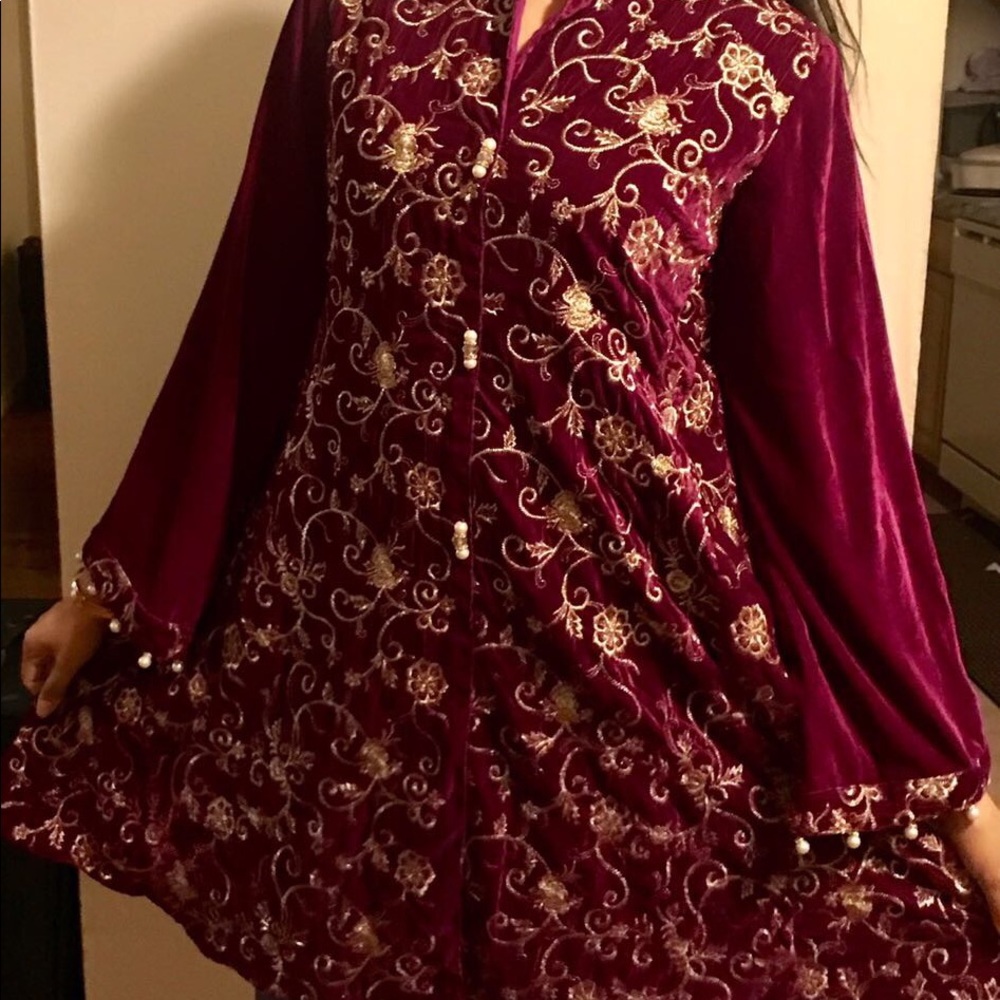 Beautiful peplum velvet dress/frock