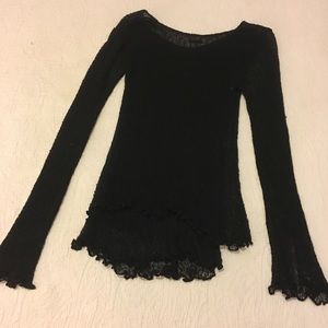 Gauzy black knit sweater