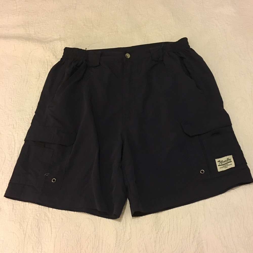Men's navy blue fishing shorts