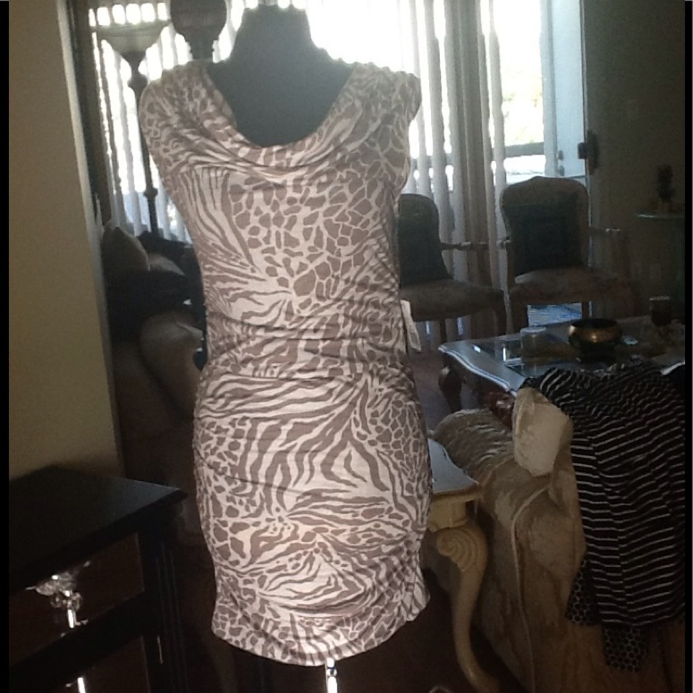 love 21, cream cocoa  giraffe pattern dress