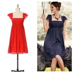 Anthro Maeve Supreme Grace Coral Peasant Dress Anthro Maeve Supreme Grace Coral Peasant Dress