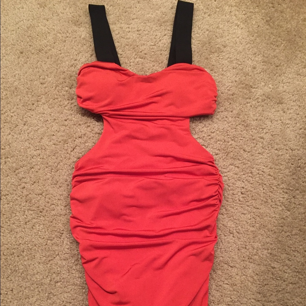 Size Small Orange Dress with Side Cuts
