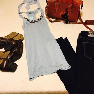 🌸Urban outfitters CHAIN NECK FLOWY blue tank top 🌸Urban outfitters CHAIN NECK FLOWY blue tank top