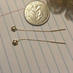 18k solid gold drop earrings