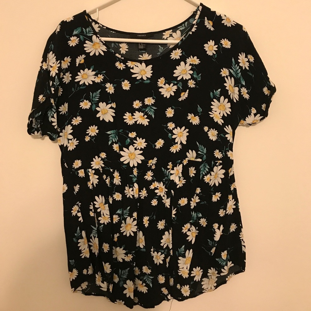 Forever 21 Black floral top