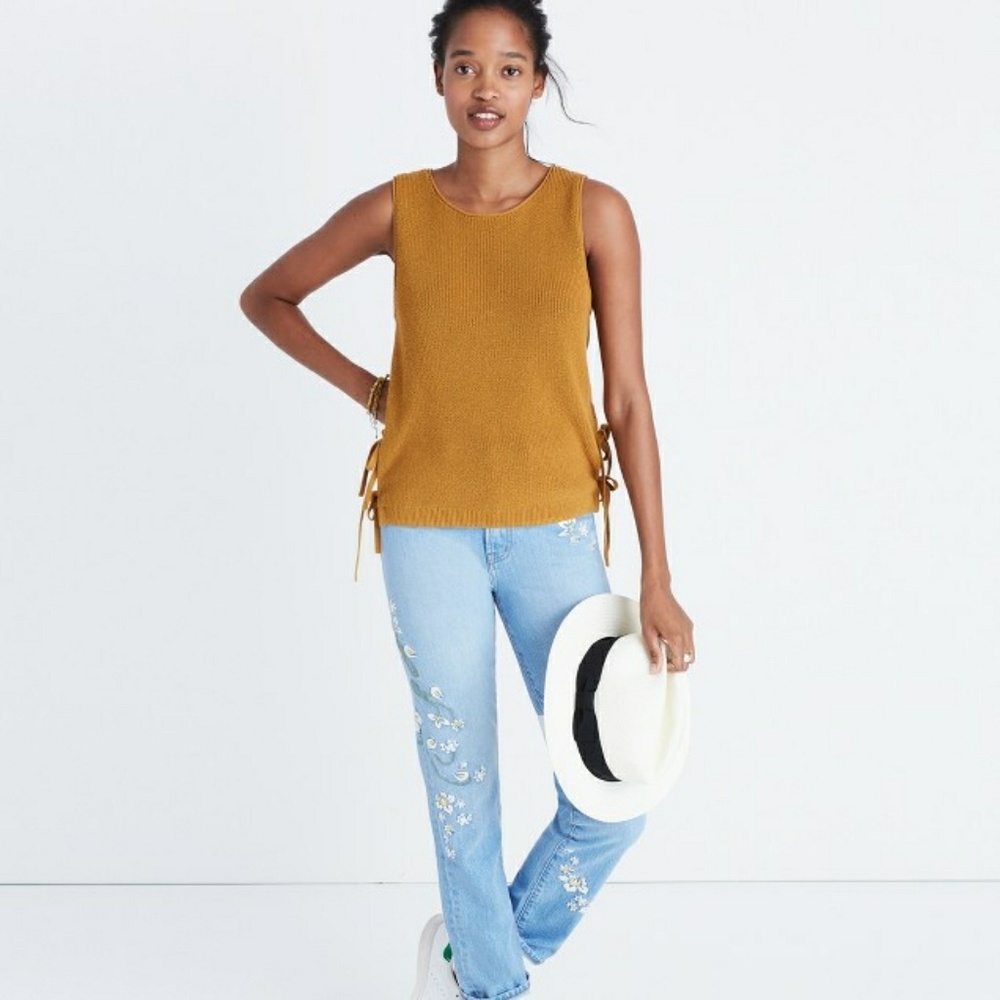Madewell side tie sweater tank