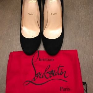 Christian Louboutin Ron Ron 85 Black Suede Heels Christian Louboutin Ron Ron 85 Black Suede Heels