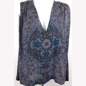 Free People Sleeveless Cross Print Top Free People Sleeveless Cross Print Top