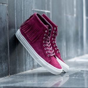 Maroon Vans Sk8-Hi Moc 