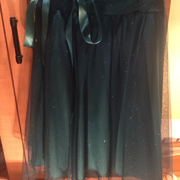 Girls  size 14 sparkle Teal green dress - Picture 4 of 6