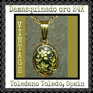 New Vintage Damasquinado de oro 24K pendant