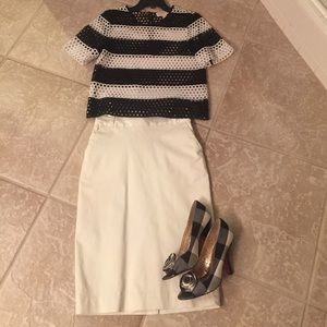 Banana republic white pencil skirt