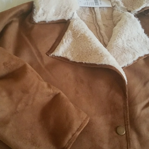HP||🌟NEW! Chic Suedette Shearling Aviator Jacket - Picture 6 of 8