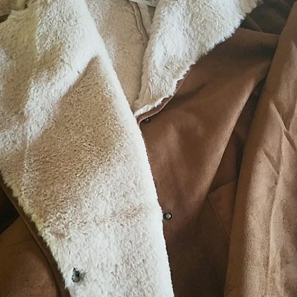 HP||🌟NEW! Chic Suedette Shearling Aviator Jacket - Picture 7 of 8