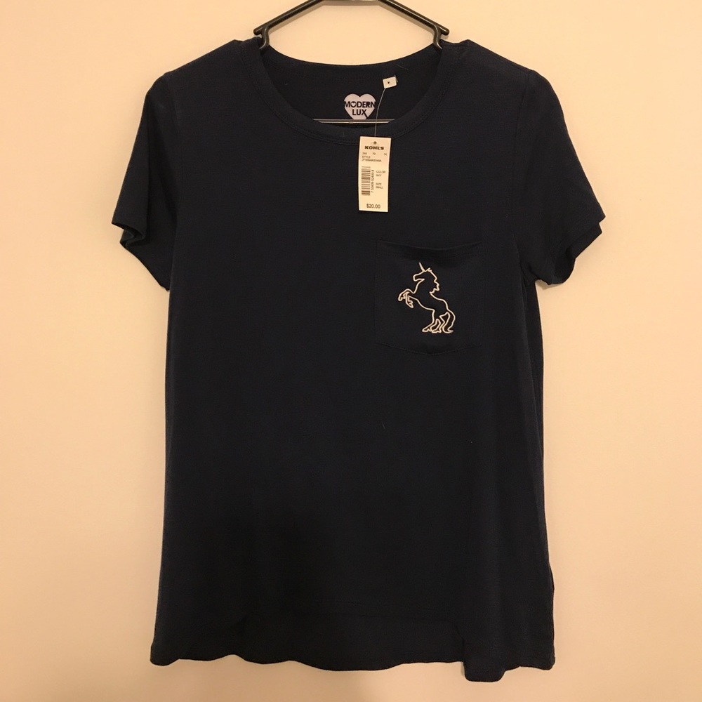 NWT Kohls Navy Unicorn tee