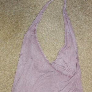 Free People Halter Top. Dapes w low cut V neck Free People Halter Top. Dapes w low cut V neck