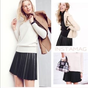 J.Crew Pleated Faux Leather Black Skirt J.Crew Pleated Faux Leather Black Skirt