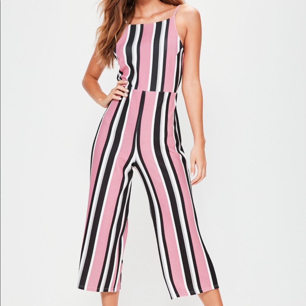 Brand New Missguided Stripe Jumpsuit