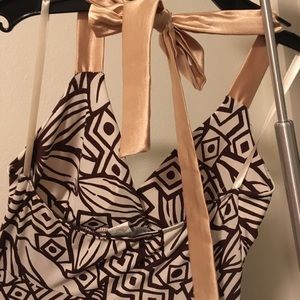 Stripped Brown Casual Dress.