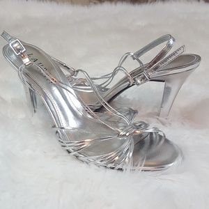 LAUREN Ralph Lauren Silver STRAPPY HEELS LAUREN Ralph Lauren Silver STRAPPY HEELS