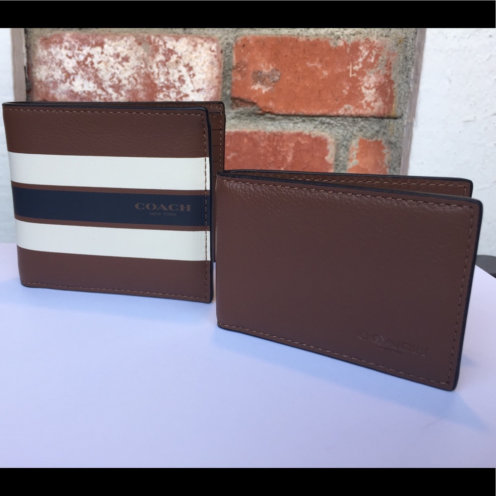 NWT Coach men compact ID wallet F75399