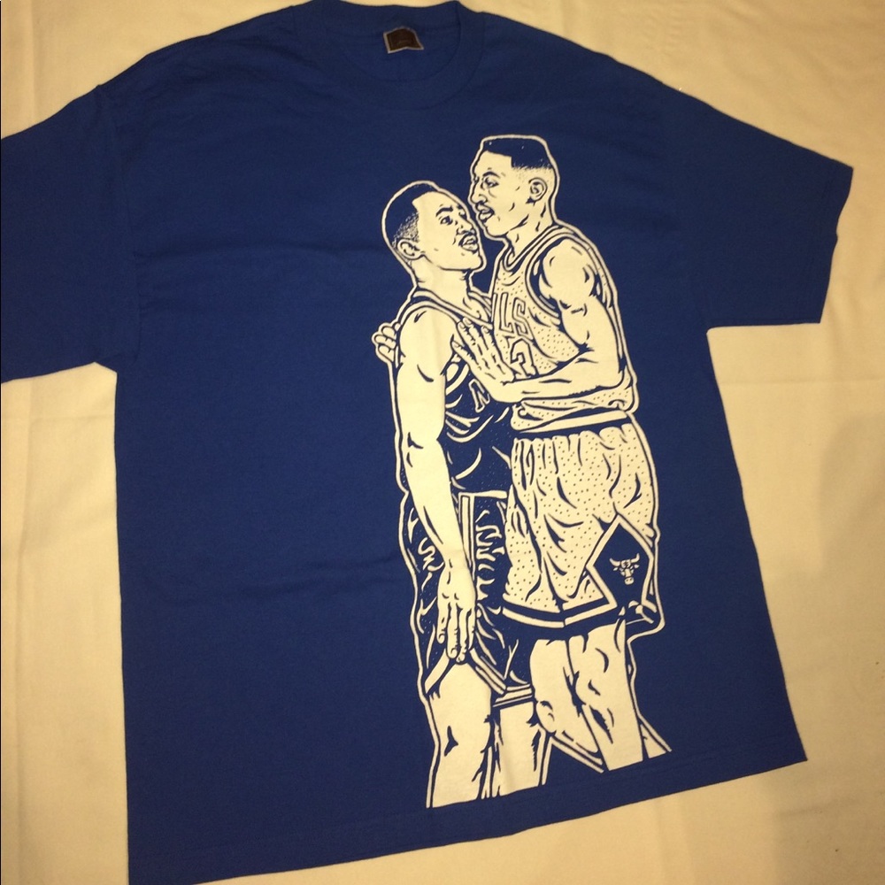 Scottie pippen vs john starks nba t shirt custom