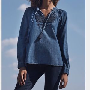 Embroidered Chambray Pullover Embroidered Chambray Pullover
