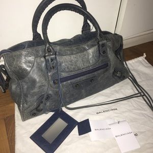 Balenciaga City Bag in Dusty Blue