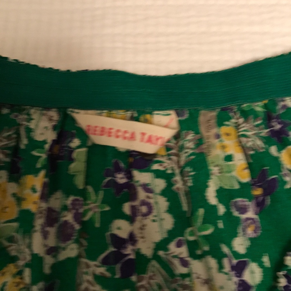 Rebecca Taylor green floral skirt