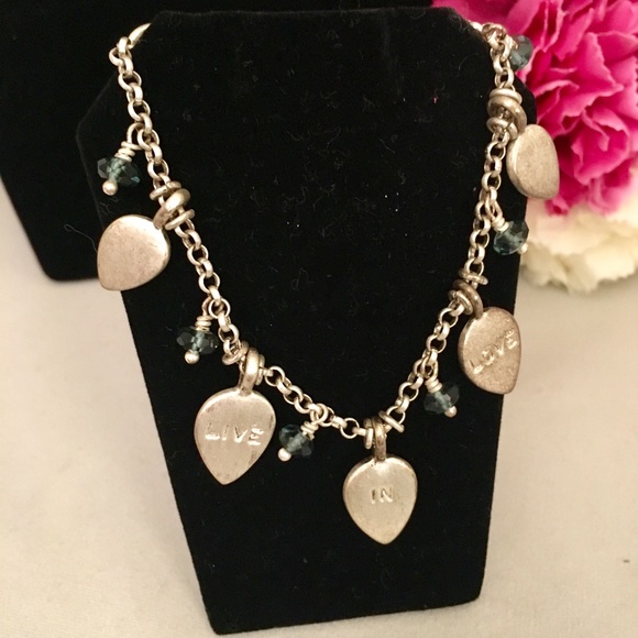 Lucky 🍀 Brand Silver Toned Live In Love Bracelet - Picture 1 of 7