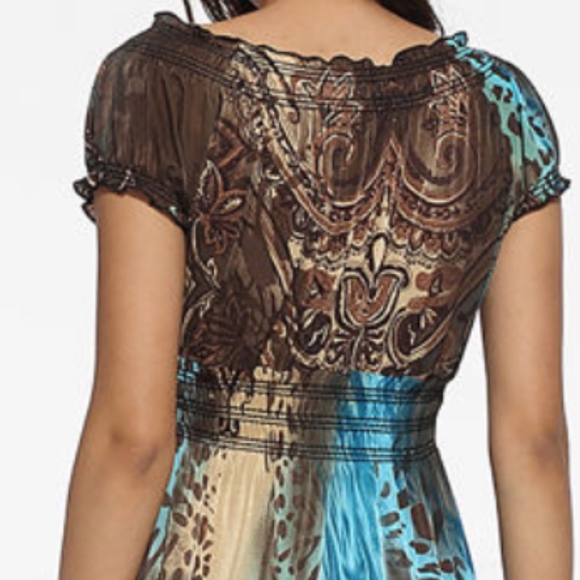 GIFT- GAVE WITH ORDER BOHO Teal/Brown Maxi -NWOT - Picture 3 of 8